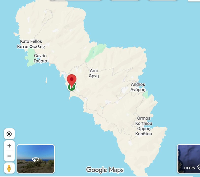Andros Island Map - Villa Razi